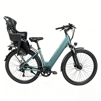 Vélo électrique 36V 10.5Ah, cadre en acier, vélo de ville électrique, vélos hybrides pour femmes avec porte-bagages arrière pour siège enfant