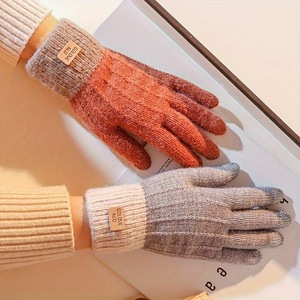 Warm Touch Screen <b>Gloves</b> Full-Finger Knitted Thickened For Cycling Outdoor Unisex Winter Keep Warm - Product Image 4