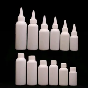 Factory Stock Wholesale White round shoulder HDPE Bottles 30ML 60ML 120ML push pull bottle hdpe for gel soft touch hdpe bottle