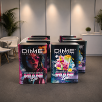 Stand de réception pop-up en aluminium de haute qualité, comptoir sur pied pour promotion en salon professionnel, table publicitaire exclusive