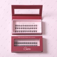 Nouveaux designs – Faux cils pré-collés 3 lignes, confortables et longue durée, pose facile, effet volume, vente en gros, DIY, grappes de cils bordeaux