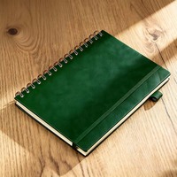 Carnet à spirale de couleur unie de qualité supérieure, avec spirale métallique dorée, sangle élastique, impression personnalisée, bloc-notes de bureau pour l'écriture
