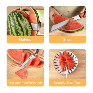 <span class=keywords><strong>Coupe</strong></span>-pastèque multifonctionnel en acier inoxydable, outil de dé<span class=keywords><strong>coupe</strong></span> et de tranchage de fruits, gadget domestique pour découper le cantaloup en dés, couteau à segments rapide - Product Image 5