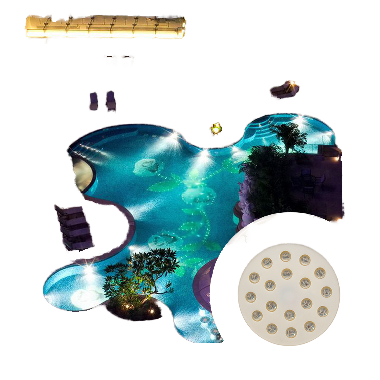 9W Decorative Waterproof IP68 LED Lamp Multi-Color RGB Control Pool Lights Underwater PC Material