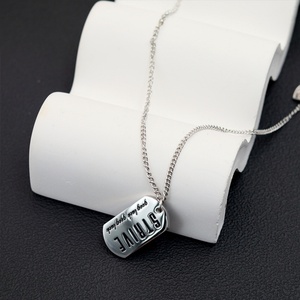 Nouveau design, vente en gros, collier pendentif personnalisé en acier inoxydable couleur argent, anti-ternissement, pour hommes - Product Image 3