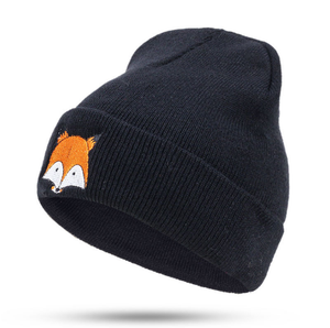 Hip hop estilo bordado fox cálido de punto de lana de sombrero para la gente joven - Product Image 5