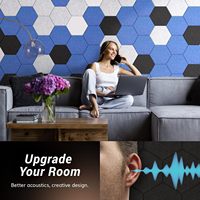 Panneaux acoustiques hexagonaux auto-adhésifs, 18 pièces, absorbeur de son haute densité NRC 1.0, 30x26x0,9 cm, pour studio, bureau, mur acoustique