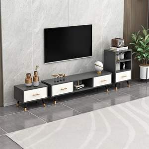 Mueble de TV Moderno Minimalista, Estilo Escandinavo, Juego de Sala de Estar para Apartamentos Pequeños, Mueble de Almacenamiento, Mesa de Centro Combinada - Product Image 3