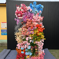 Mur de fleurs artificielles en soie, design moderne et coloré personnalisé pour la rentrée scolaire, Halloween, Nouvel An