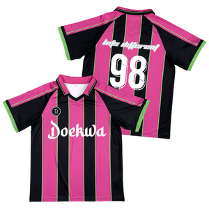 เสื้อฟุตบอลแนวสตรีทเสื้อเจอร์ซีย์พิมพ์ลายทางย้อนยุคระบายอากาศได้เทรนด์คลาสสิก - Product Image 1