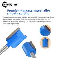 1/4'' 6mm Shank Blue Straight Router Bit Alat Pemotong Kayu Lapisan AlTiN Face Mill End Mill OEM