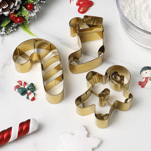 Cortador de Galletas Navideñas de Acero Inoxidable para Hornear en las Fiestas con Varias Formas: Hombre de Jengibre, Palo de Caramelo, Calcetín Navideño - Product Image 5