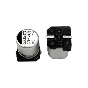 Condensador de montaje en superficie original de 220 uF, aluminio, 220UF, 20%, 16V, SMD, CDS016M221E06PE50V00A - Product Image 1