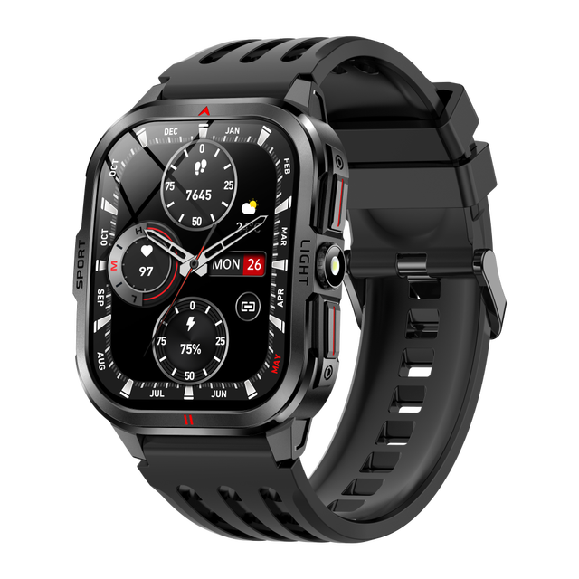 2025 Smartwatch MK98 Outdoor 100+ Sport Modes Waterproof With Flashlight BT Calling Heart Rate Monitor Smart Watches