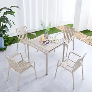 Commercial Cheap Aluminum Outdoor Chair For Restaurant modern outdoor furniture patio sets wrought iron aluminum table and chair