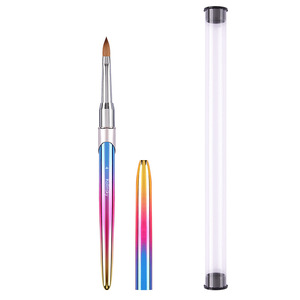 Pinceau à ongles professionnel en poils de Kolinsky pour nail art, sculpture et décoration de cristaux, avec manche métallique confortable et durable, outil de salon en acrylique - Product Image 6