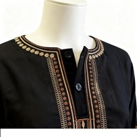 Qamis Homme Premium Koshibo Thobe Thawb Robe Arabe Kaftan pour Mosquée et Fêtes Manches Courtes Respirant Léger Brodé