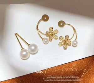 Pendientes de Oro de 18K con Diseño de Hada y Diamantes Naturales de 0.1ct, Perlas y Flores, Regalo Ideal para Fiestas, Xinfly, Superventas - Product Image 5