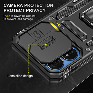 Funda Protectora para Teléfono con Cubierta Deslizante para Lente, Antigolpes, 2 en 1, con Anillo de Soporte, TPU y PC, para iPhone 13 12 14 <span class=keywords><strong>15</strong></span> 16 17 Pro Max - Product Image 6