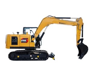 Bon prix sur une nouvelle excavatrice sur chenilles SY95C de 9,5 tonnes, vérin hydraulique avec 1 an de garantie - Product Image 1