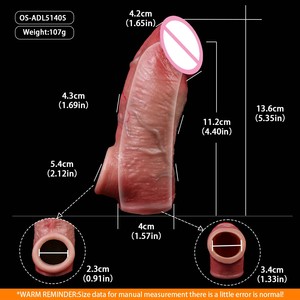 Fundas realistas para pene con textura de piel gruesa, extensor de pene con cubierta para testículos, para mayor placer sexual en pareja y retraso en la eyaculación. Condones. - Product Image 6