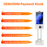 Order Kiosk 27 Inch Wall Mounted Payment Machine Self Service A4 Printer Card Reader Checkout Self Restaurant Ordering Kiosk