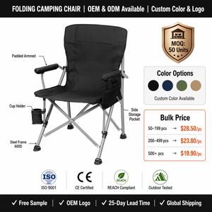 Chaise de camping pliante robuste Zentopia, cadre en acier carbone Oxford 600D, 150 kg, avec porte-gobelet pour mobilier d'extérieur et pêche - Product Image 2