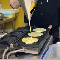 Machine à gaufres belges commerciale double en acier inoxydable à contrôle automatique de la température, grande capacité pour mini-gaufres de Liège