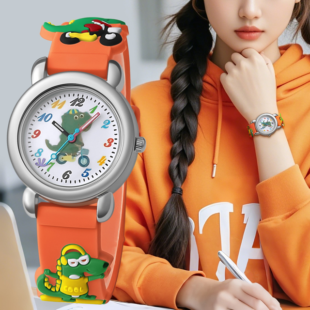 WJ-11486 New Unique Crocodile Dial Design Fashion Watch for Kids Charming Minimalist Child Silicone Watch Children Watches