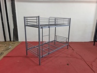 Lit superposé en acier noir à design maillé pour adultes, mobilier de chambre à coucher en gros à prix abordable