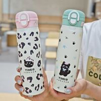 Nouvelle gourde isotherme mignonne en acier inoxydable 316, bouteille d'eau portable à double usage, tasse de sport anti-fuite avec poignée