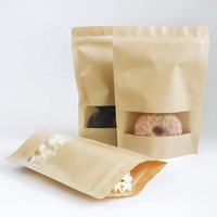 Bolsa de Papel Kraft Reutilizable con Cierre Zip y Ventana para Impresión Digital de Logotipos de Alimentos, Excelente Manejo de Superficies