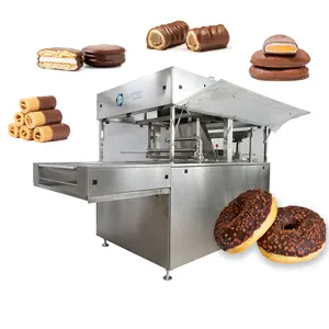 Ice Cream Coating Line Donut Cookie Chocolate Enrober Chocolate Enrobing Machine