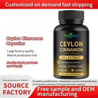 Capsules de cannelle de Ceylan en marque blanche OEM, extrait 20:1, 400 mg, végétalien, complément pour adultes, soutien du métabolisme et de la santé cardiaque, antioxydant