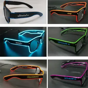 Party Favor Wireless USB Chargeable Multi Colors LED Light Glasses Colored Flashing LED Glasses With Smoky Lens