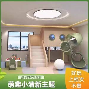 Modèle <span class=keywords><strong>d</strong></span>'équipement <span class=keywords><strong>de</strong></span> divertissement pour aire <span class=keywords><strong>de</strong></span> jeux intérieure pour enfants, avec petit bureau <span class=keywords><strong>de</strong></span> vente, mezzanine, combinaison toboggan et installations <span class=keywords><strong>d</strong></span>'escalade - Product Image 3