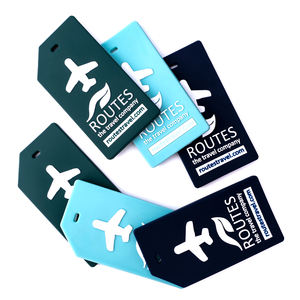 Toptan özel kauçuk silikon çanta için Pvc bagaj etiketi bagaj etiketi özel kişiselleştirilmiş Logo adı seyahat çantası bagajı etiketleri - Product Image 3