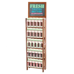 Tùy Chỉnh 4 Tầng Sàn Gỗ Kệ Teabag Cà Phê Đậu Hiển Thị Đứng Giá - Product Image 1