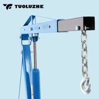 Nouvel outil de maintenance de moteur de voiture bleu grue hydraulique à bras unique avec support de moteur rotatif 2T grue de magasin pliable