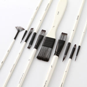 Vente en gros de 10 <span class=keywords><strong>pinceaux</strong></span> aquarelles en nylon avec manche en bois et plaque, ensemble de <span class=keywords><strong>pinceaux</strong></span> pour sac en tissu, fournitures de peinture - Product Image 2