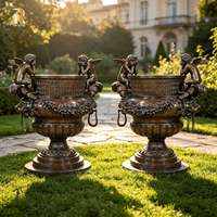 Grand pot à fleurs en bronze antique RELONG, style européen, personnalisé pour l'extérieur, villa, parc, jardin, cour