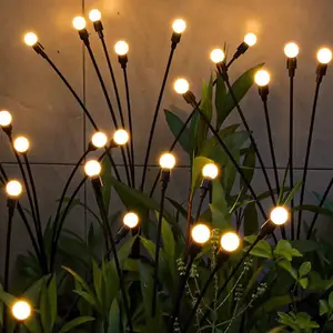 Beliebte LED warm weiße Starburst schwankende IP65 Outdoor Solar Stake Lichter Glühwürmchen Lampe für Hof