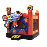 Jeu d'arcade gonflable commercial de tir avec pistolet blaster et cibles – Jeu de carnaval interactif pour location événementielle