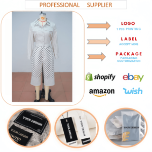 J235 Boutique de Moda, Conjunto de Dos Piezas para Mujer con Estampado de Lunares, Camisa de Manga Larga y Pantalones Cortos Casuales - Product Image 6
