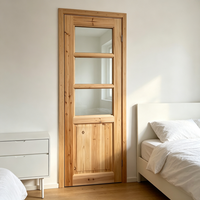 Porte intérieure en bois massif de sapin, non toxique, saine, avec vitre, sécurisée, pour maison familiale