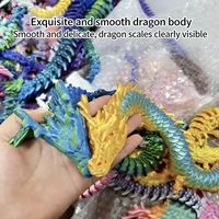 3D打印PLA水晶龙30厘米彩色创意儿童玩具，适合儿童，有趣且安全，动物恐龙动作玩偶礼物