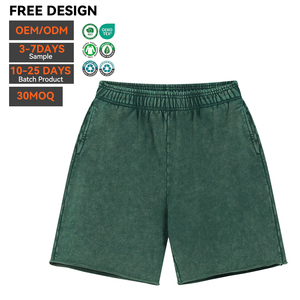 Shorts Homme Premium Personnalisés en Coton Épais, Coupe Ample et Oversize, Effet Délavé Vintage, Motif Graphique et Logo Personnalisé, Style Streetwear - Product Image 2
