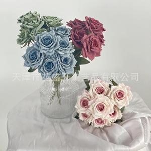 Ramo de Rosas Artificiales Cappuccino y Manta Rose, Flores de Seda de Alta Simulación, Decoración para el Hogar, Decoración para Bodas - Product Image 2