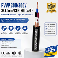 Câble RVVP 2 conducteurs *0.3 0.5 0.75 1.0mm Câble blindé Câble d'alimentation Fil de cuivre nu 300V 1.55mm 2.0mm 2.2mm 2.4mm