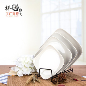 จานเมลามีนสีขาวทรงสี่เหลี่ยม ทนทาน เหมาะสำหรับโรงแรม งานเลี้ยง บุฟเฟ่ต์ - Product Image 2
